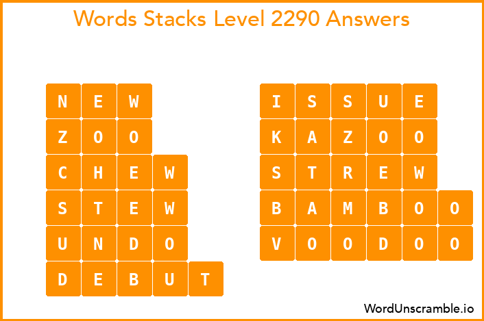 Word Stacks Level 2290 Answers
