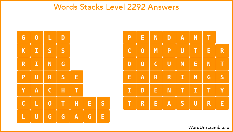 Word Stacks Level 2292 Answers