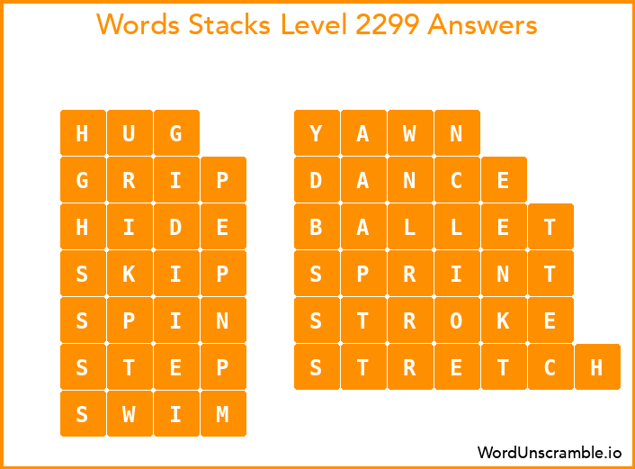 Word Stacks Level 2299 Answers