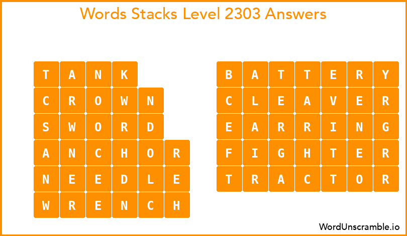 Word Stacks Level 2303 Answers