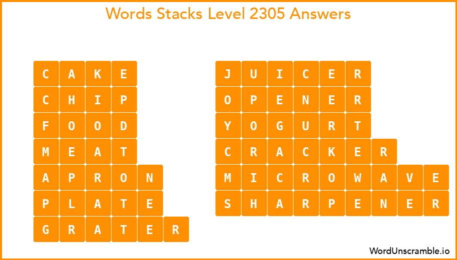 Word Stacks Level 2305 Answers