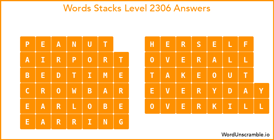 Word Stacks Level 2306 Answers