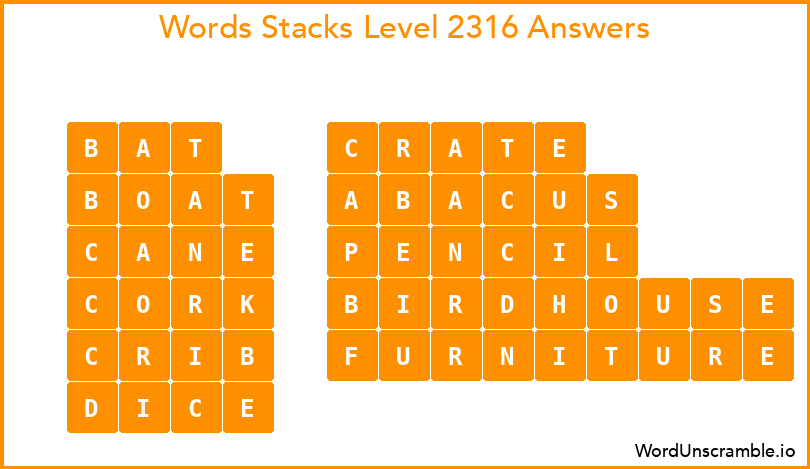 Word Stacks Level 2316 Answers
