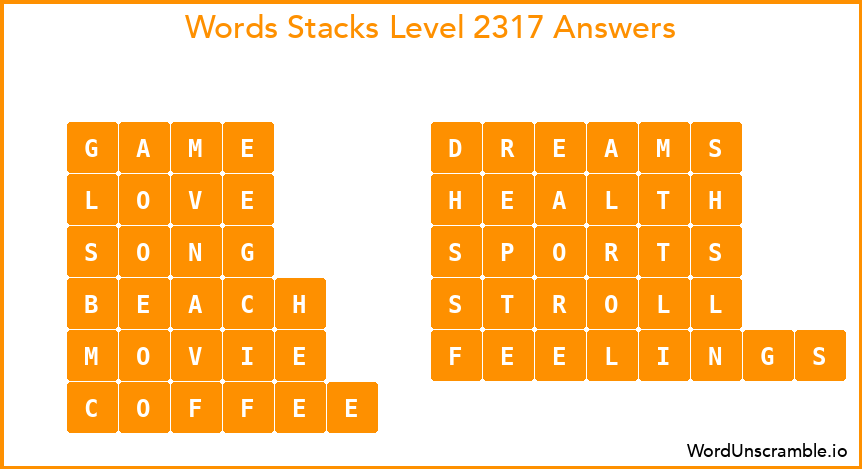 Word Stacks Level 2317 Answers