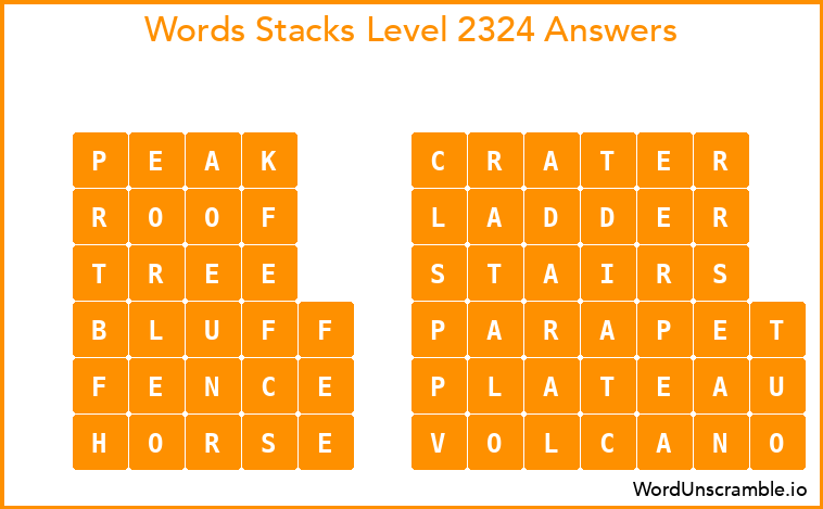 Word Stacks Level 2324 Answers