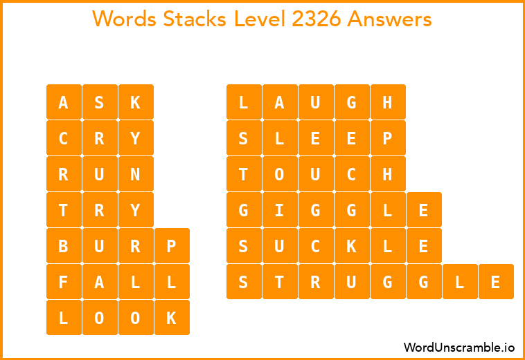 Word Stacks Level 2326 Answers