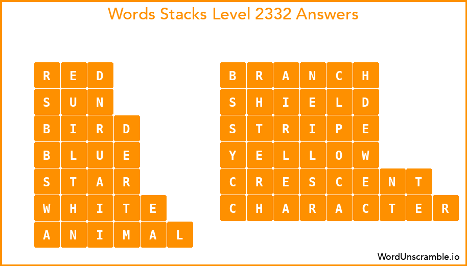 Word Stacks Level 2332 Answers