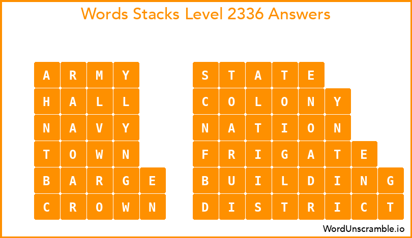 Word Stacks Level 2336 Answers