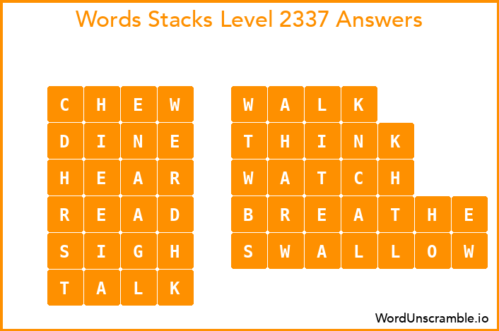 Word Stacks Level 2337 Answers