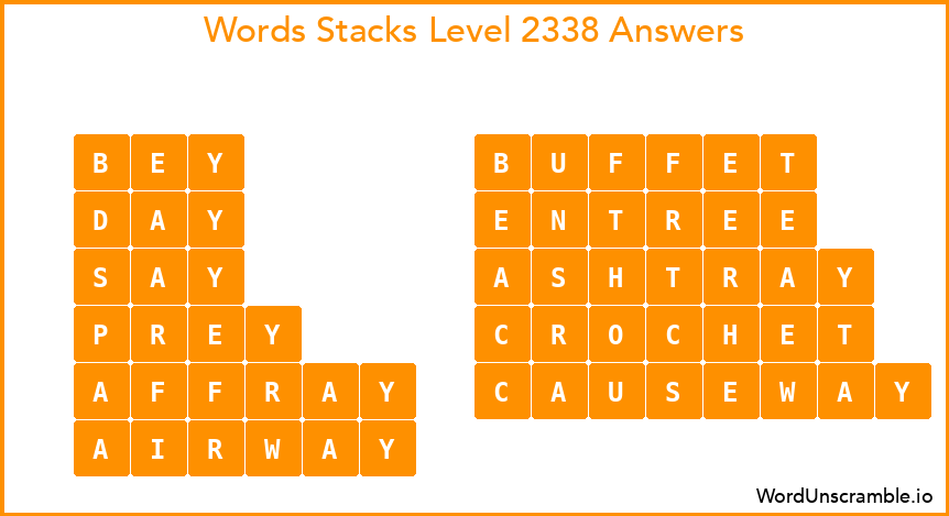 Word Stacks Level 2338 Answers