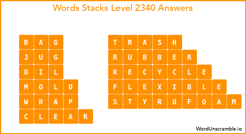Word Stacks Level 2340 Answers