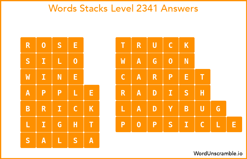 Word Stacks Level 2341 Answers