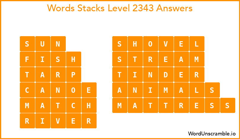 Word Stacks Level 2343 Answers