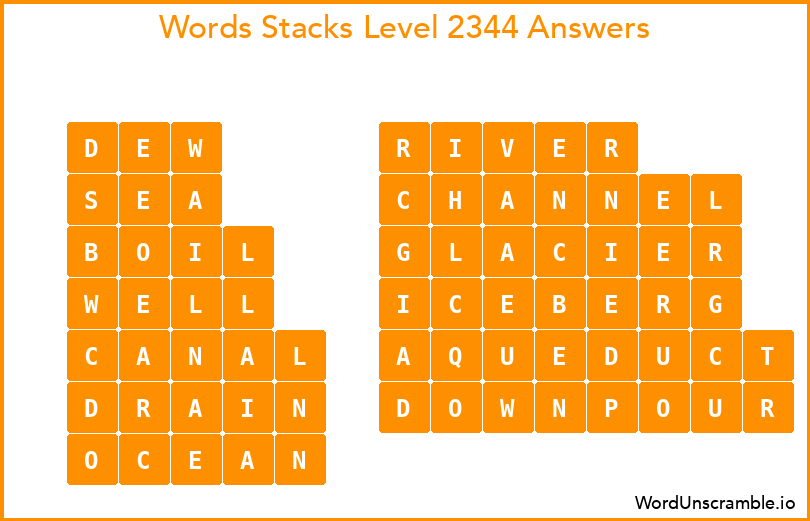 Word Stacks Level 2344 Answers