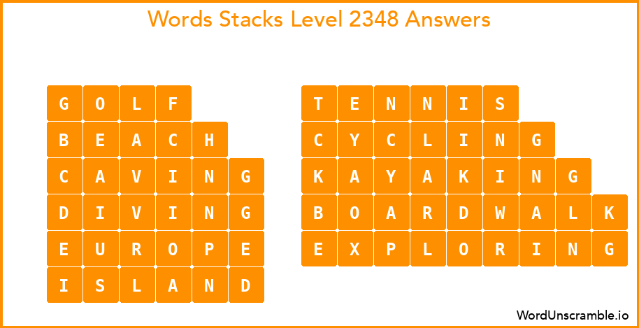 Word Stacks Level 2348 Answers