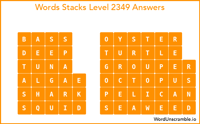 Word Stacks Level 2349 Answers