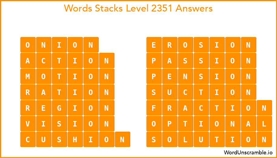 Word Stacks Level 2351 Answers