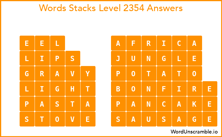 Word Stacks Level 2354 Answers