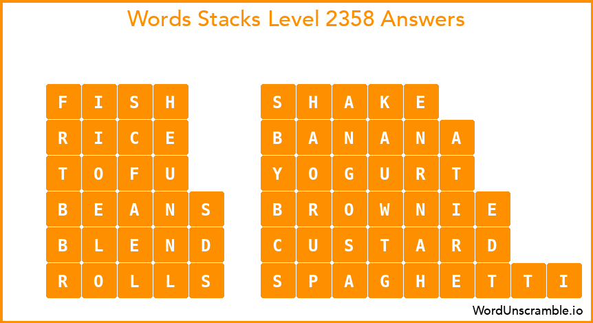 Word Stacks Level 2358 Answers