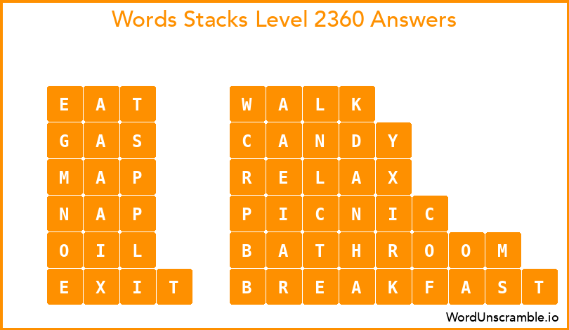 Word Stacks Level 2360 Answers
