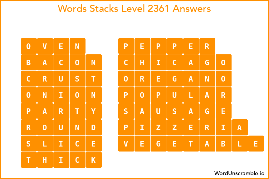 Word Stacks Level 2361 Answers