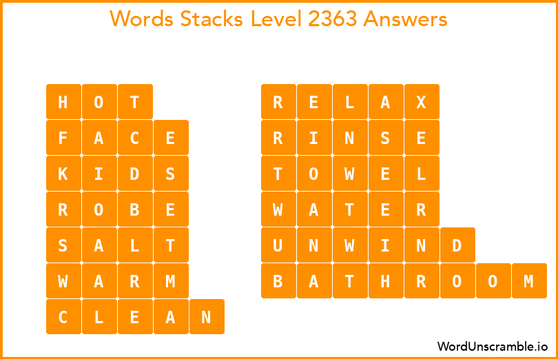 Word Stacks Level 2363 Answers