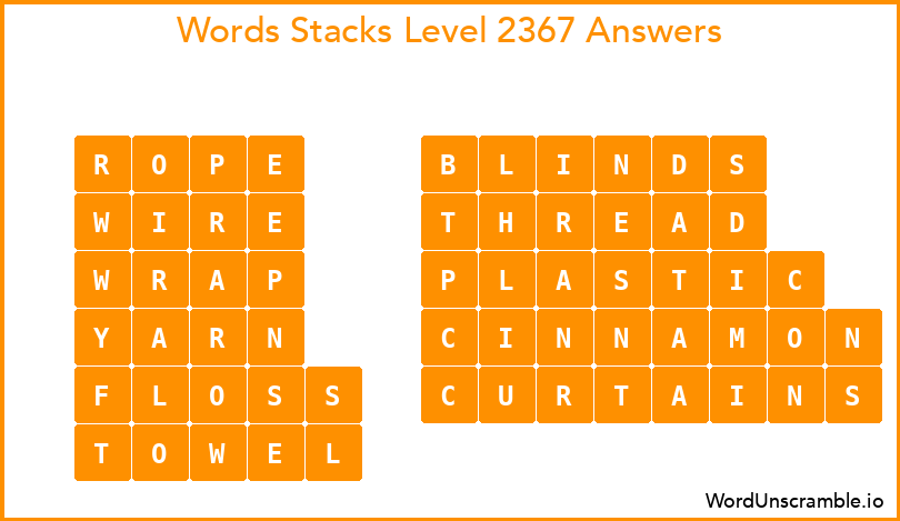 Word Stacks Level 2367 Answers