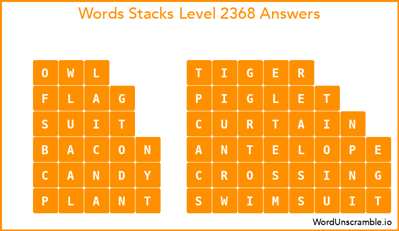 Word Stacks Level 2368 Answers