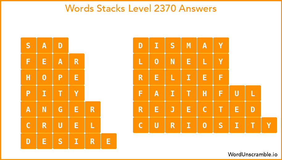 Word Stacks Level 2370 Answers