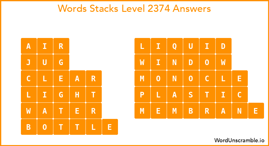 Word Stacks Level 2374 Answers