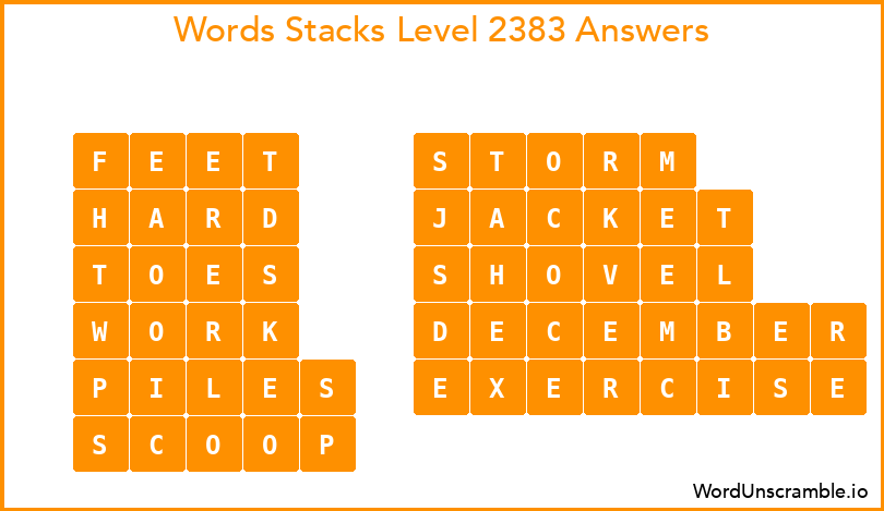 Word Stacks Level 2383 Answers