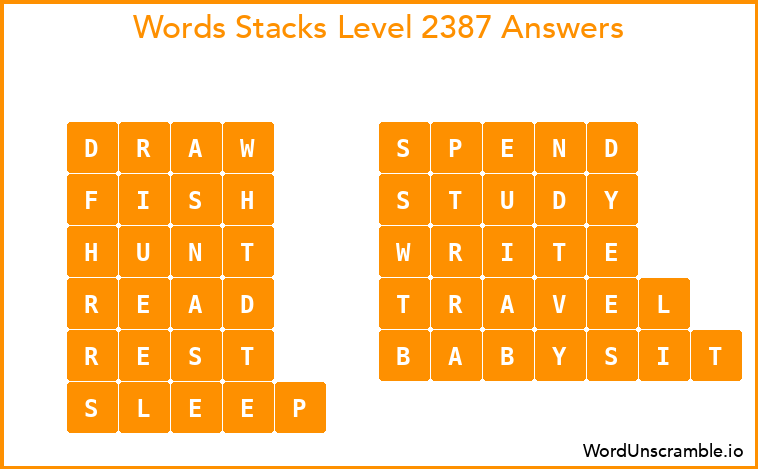 Word Stacks Level 2387 Answers