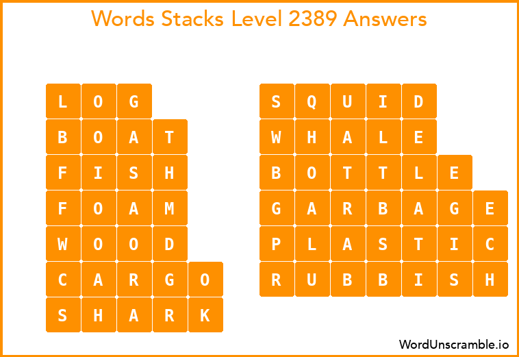 Word Stacks Level 2389 Answers