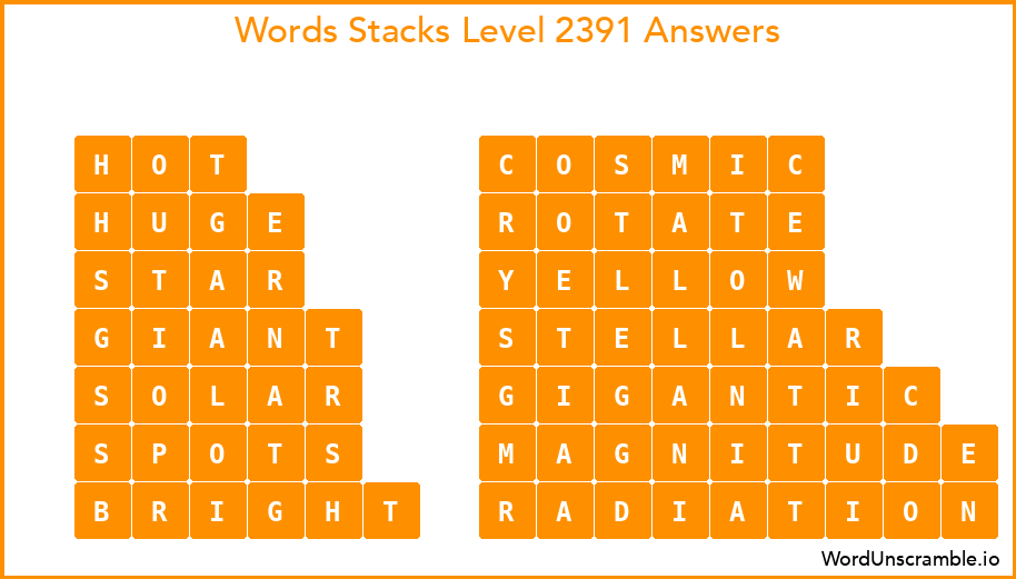 Word Stacks Level 2391 Answers