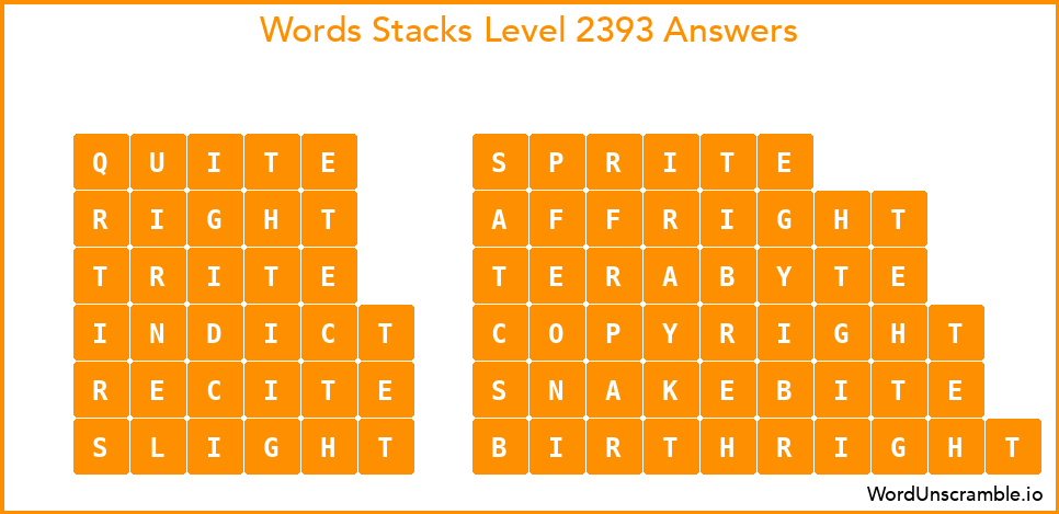 Word Stacks Level 2393 Answers
