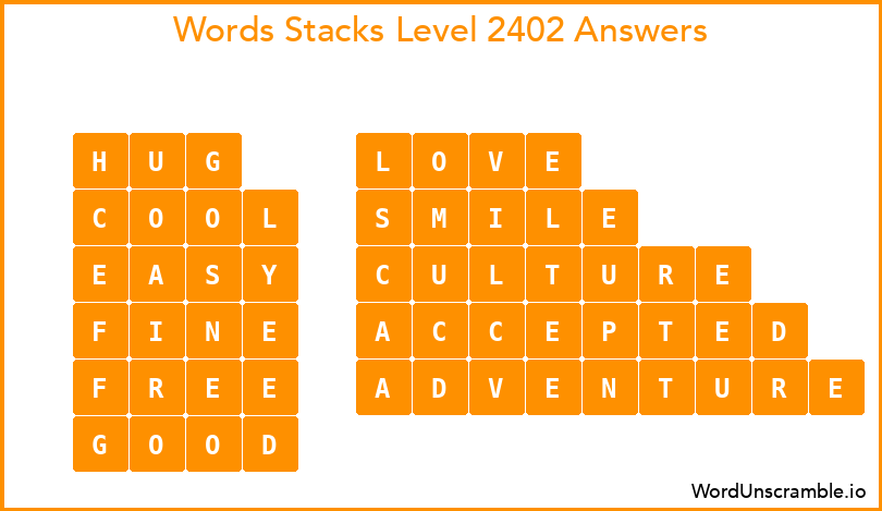 Word Stacks Level 2402 Answers