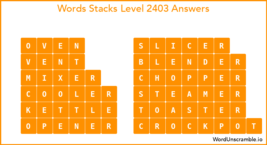 Word Stacks Level 2403 Answers