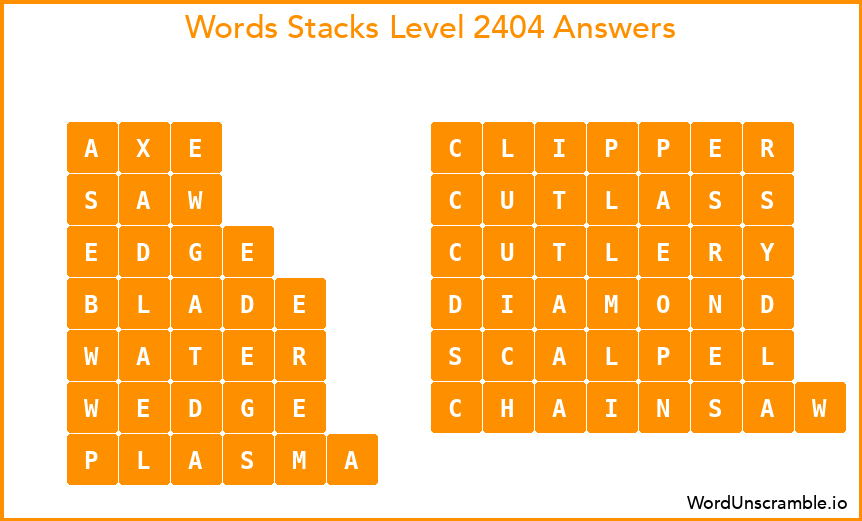 Word Stacks Level 2404 Answers