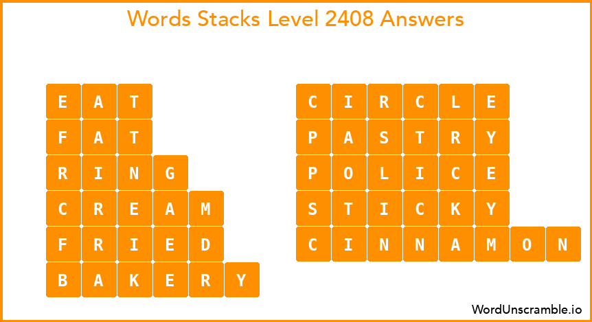 Word Stacks Level 2408 Answers