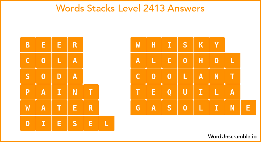 Word Stacks Level 2413 Answers
