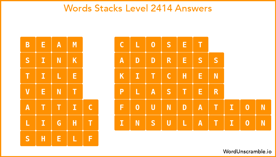 Word Stacks Level 2414 Answers