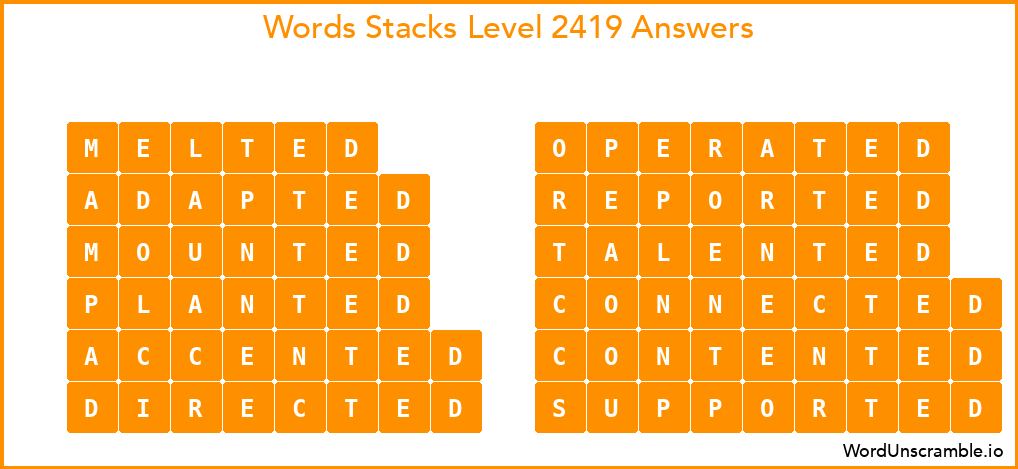 Word Stacks Level 2419 Answers