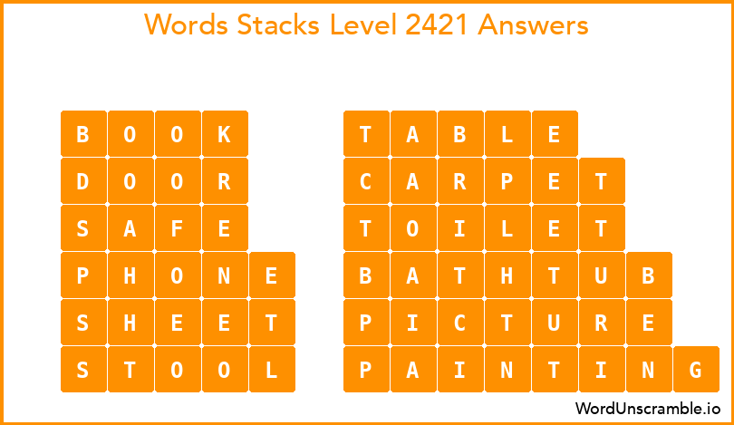 Word Stacks Level 2421 Answers