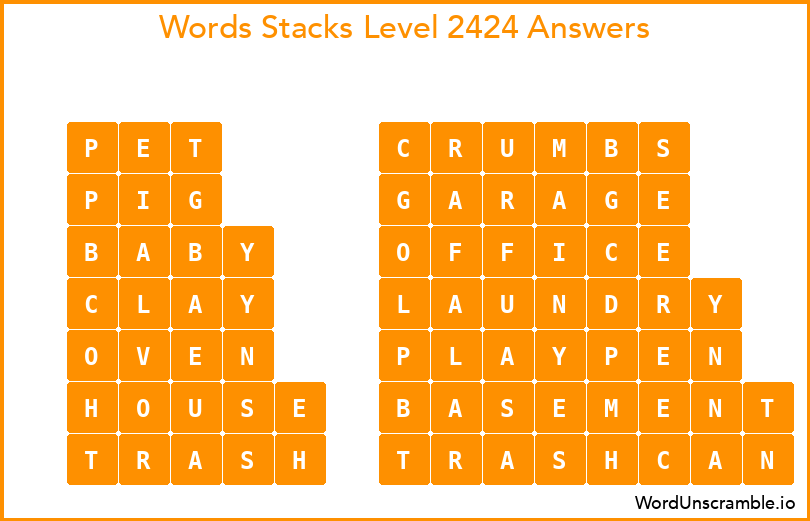 Word Stacks Level 2424 Answers