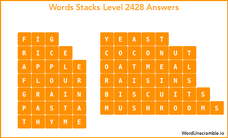 Word Stacks Level 2428 Answers