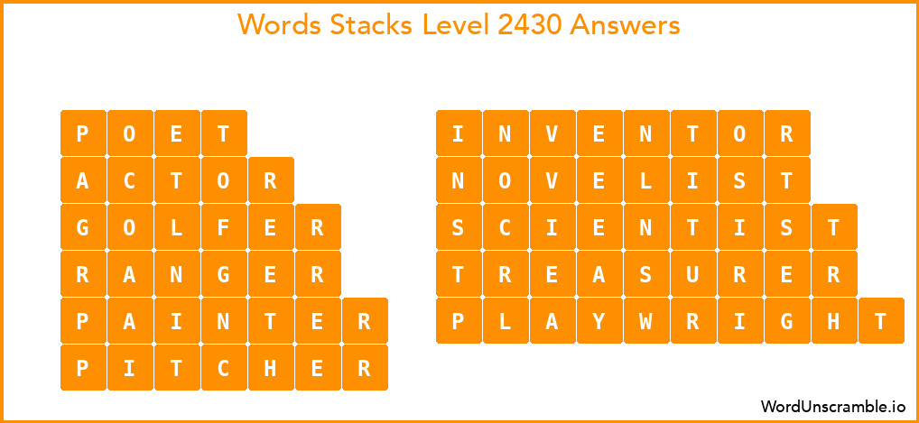 Word Stacks Level 2430 Answers