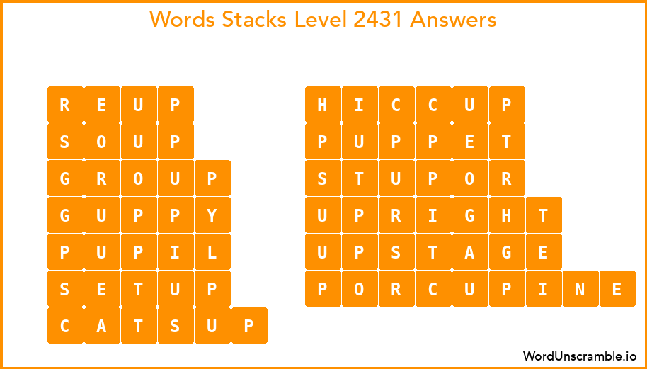 Word Stacks Level 2431 Answers