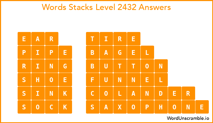 Word Stacks Level 2432 Answers