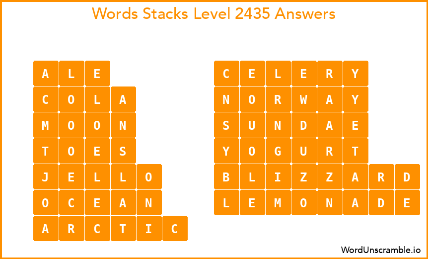 Word Stacks Level 2435 Answers