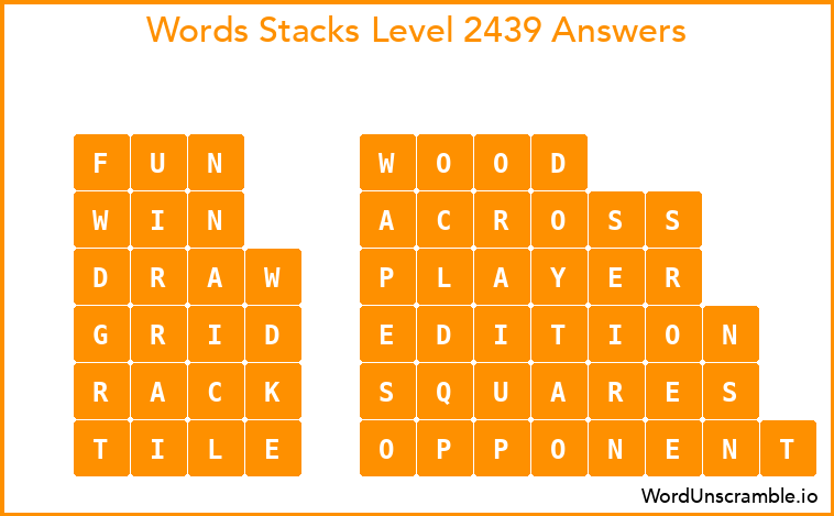 Word Stacks Level 2439 Answers